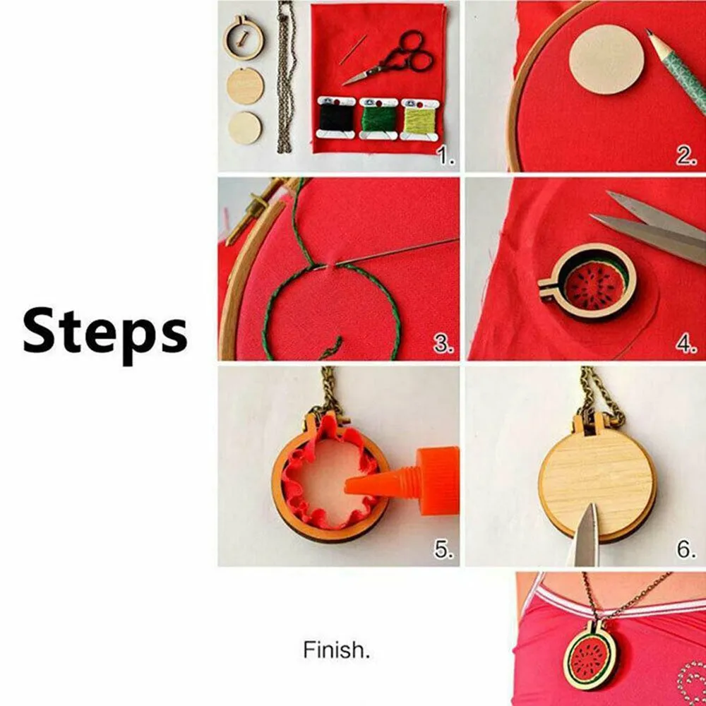 Wooden Cross Stitch Frame, 10Pcs Set Embroidery Hoop Ring Crafts, Convenient for Jewelry Making, Wall Decoration, Creative Gifts