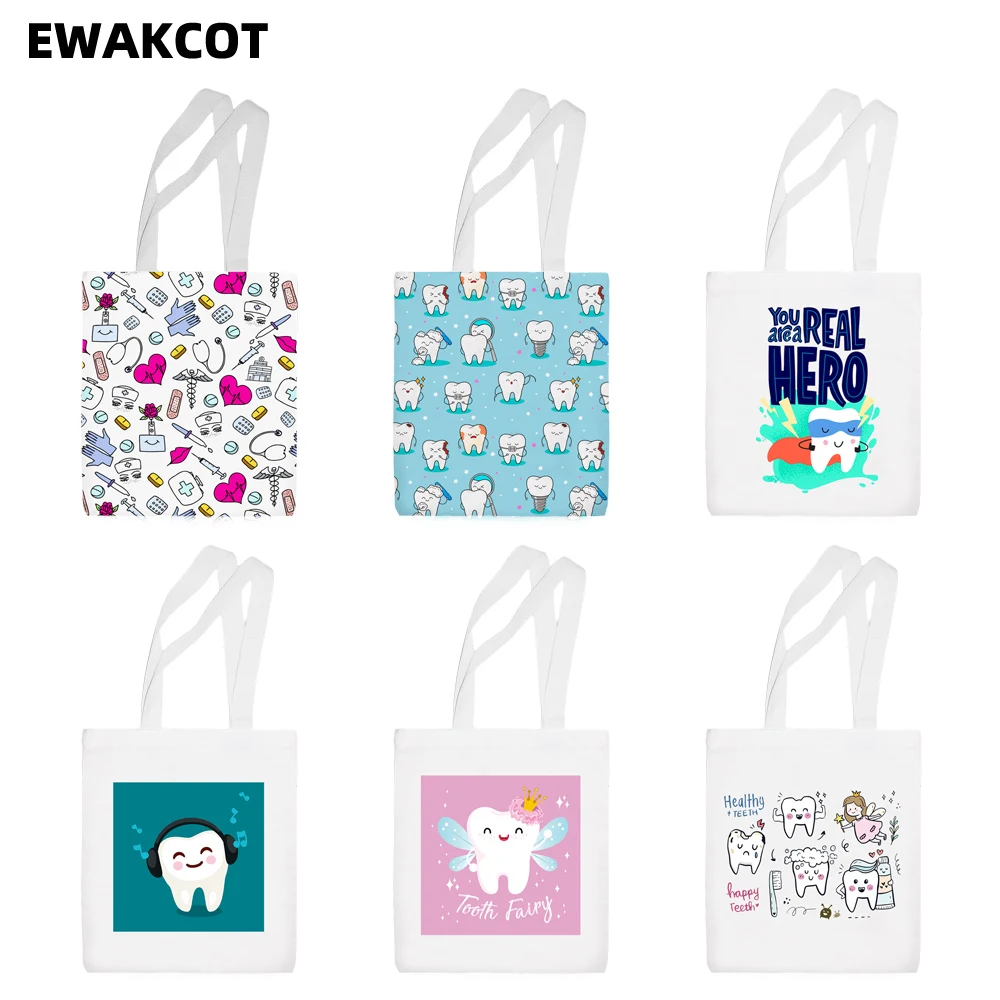 New Medical Large-capacity Women Shopping Canvas Tote Bag Girl Female Lady Space Reusable Eco Shoulder Student Printed Handbags