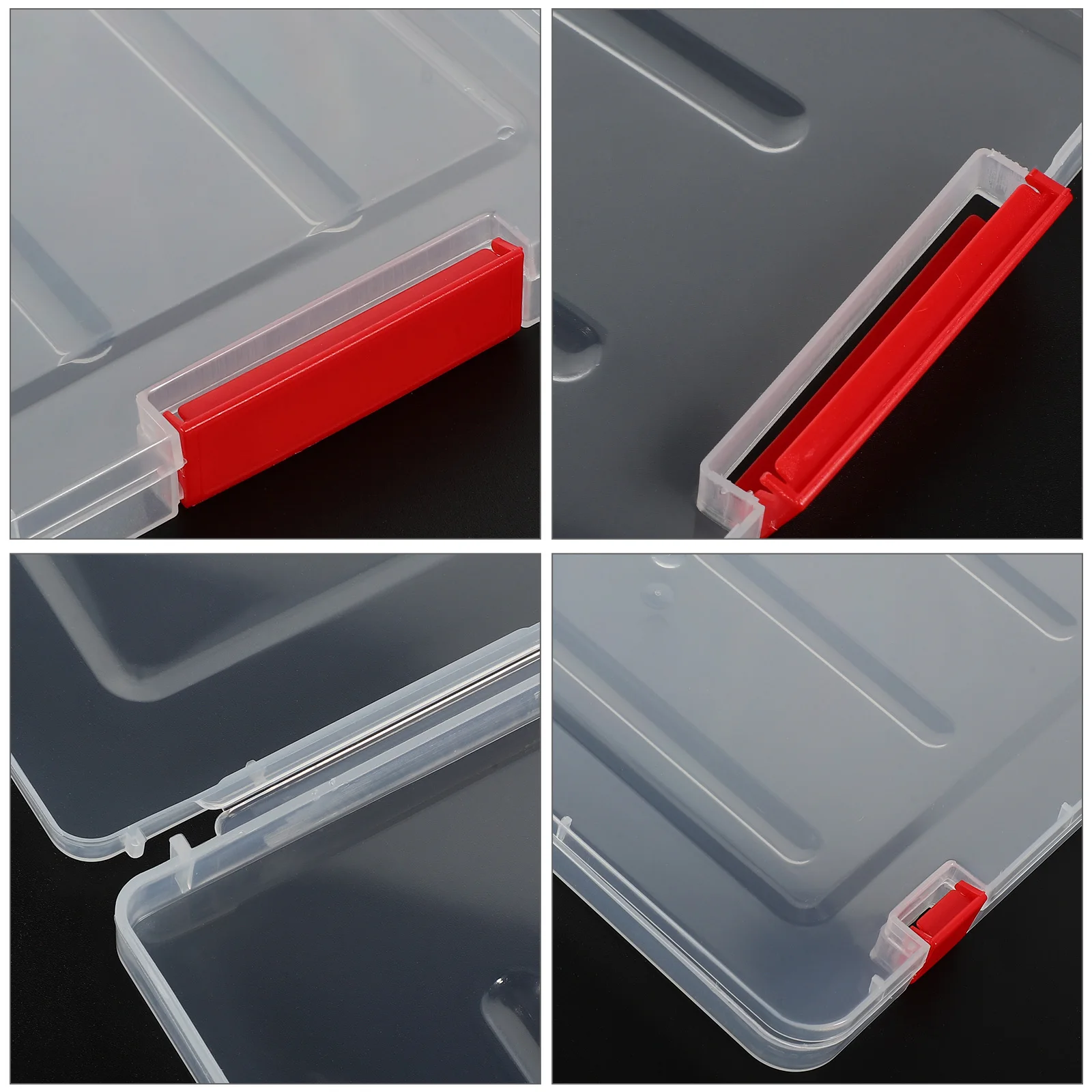 

3Pcs A4 Document Storage Boxes Plastic File Organizer Snap Buckle Closure for Home Office Use A4 Storage Box