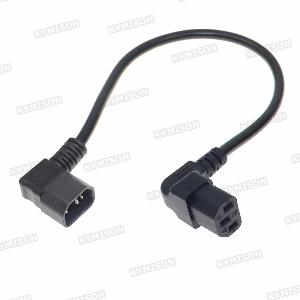 Cavo Adattatore IEC C14 Maschio A C13 Femmina Angolato 90° – Corto 15 Cm, Per PC, Monitor, HDTV E Stampanti - 2