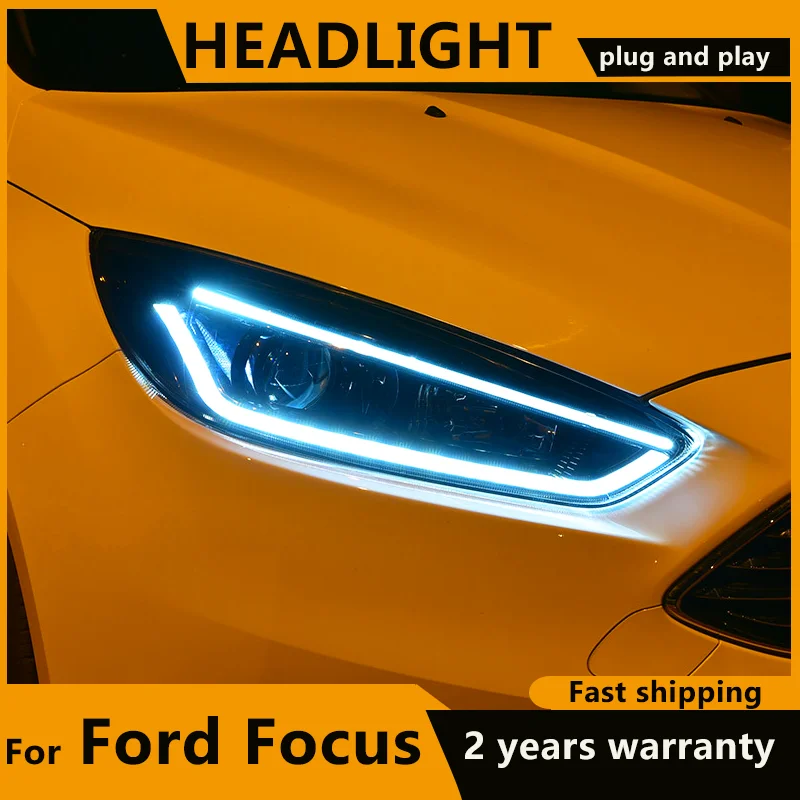 

LED Headlights for Ford Focus 2015 2016 2017 2018 Headlight DRL LED lens headlamps Dynamic turn signal HID Xenon running light