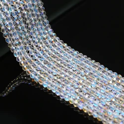 5 Strings Natural Stone Beads Plating Color Round White Spinel Loose Beads for Jewelry Making DIY Necklace Wholesale 2 3 4mm