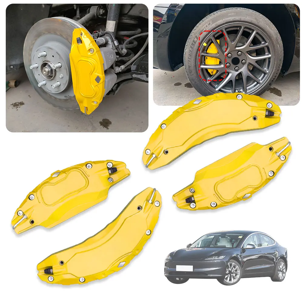 

Для Tesla Model 3 Highland 2024 2025 2026: Накладки на колесные диски (18, 19 дюймов) с креплением для тормозных суппортов, 4 шт./компл., с наклейками