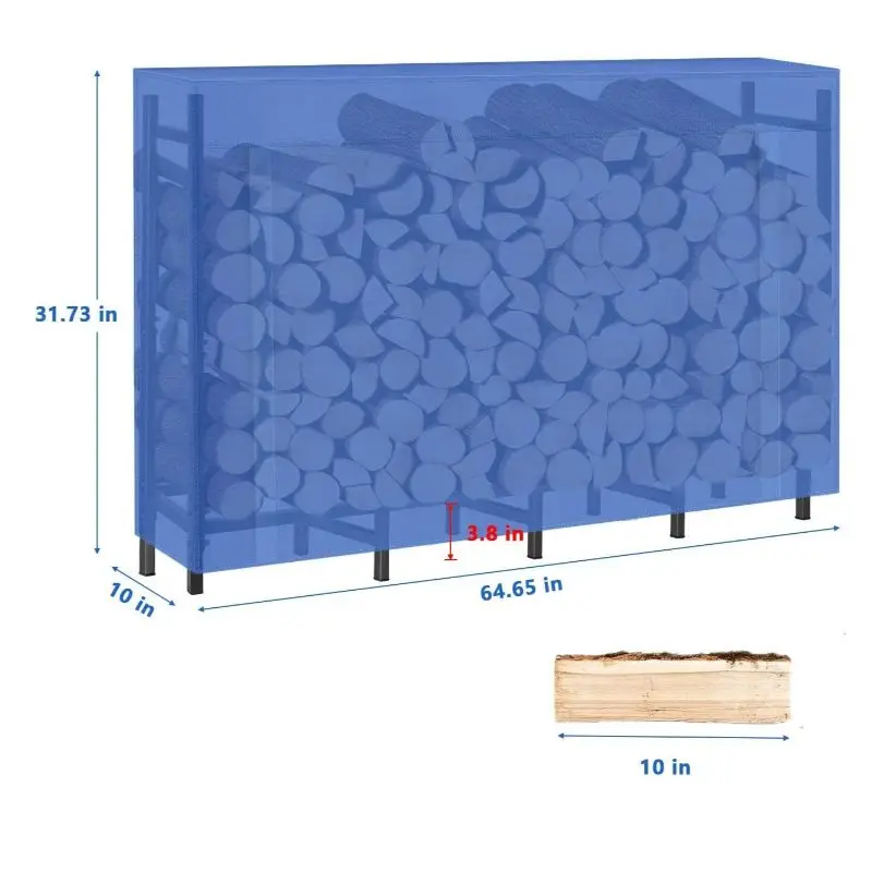 Rack de armazenamento de lenha com tampa, Vertical Rack de lenha ao ar livre, Heavy Duty Fire Log Holder, Metal ajustável Rack de madeira