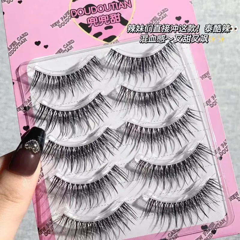 Doudou Sweet Painting Wet Tip Full Strip Fairy False Eyelashes Light European And American Mixed Pure Wild Makeup Hot Girl Curly