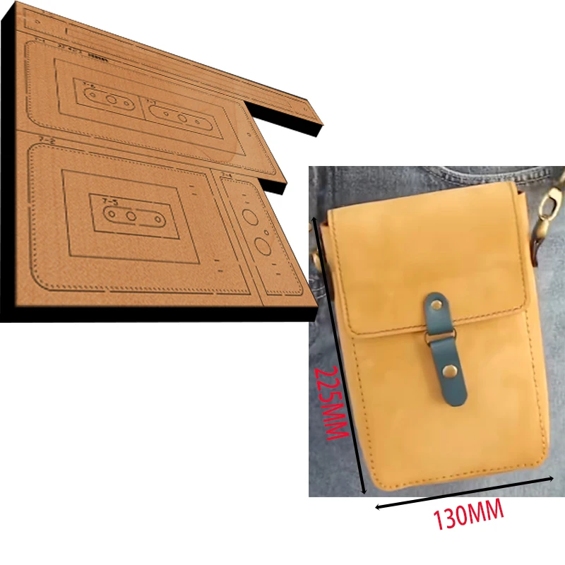 Square crossbody bag Leather Craft Punch Hand Tool Cut Knife Mould XF423 New Japan Steel Blade Wooden Die leather craft tools