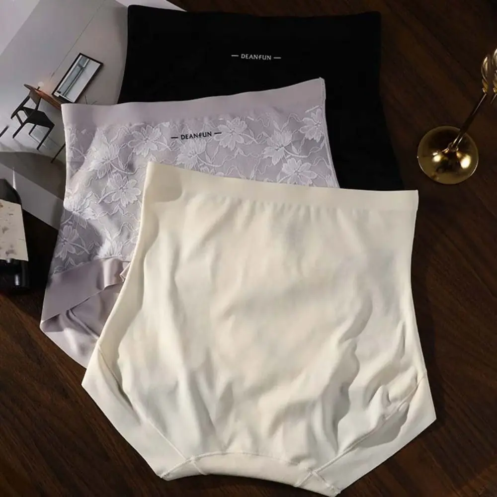 

Fashion High Waist Tummy Control Panties Mesh Flower Thin Hip Lifter Briefs Underpants Intimates Seamless Panties Women