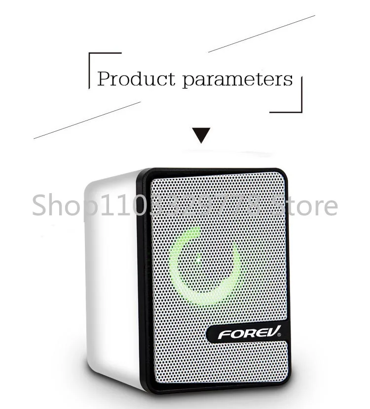 Fv208 Wired Luminous Speaker Wired Creative with Diaphragm Small Speaker 2.1 Channel Desktop Mini Speaker