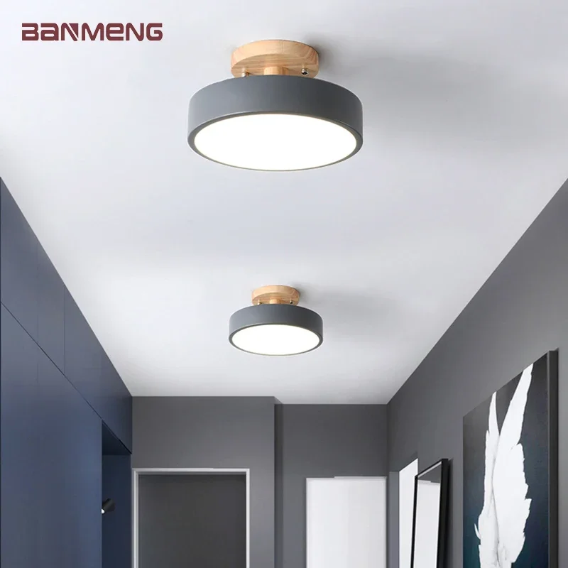 Modern Simplicity LED Ceiling light iron and wood lamp indoor home bedroom living room corridor aisle decoration illumination