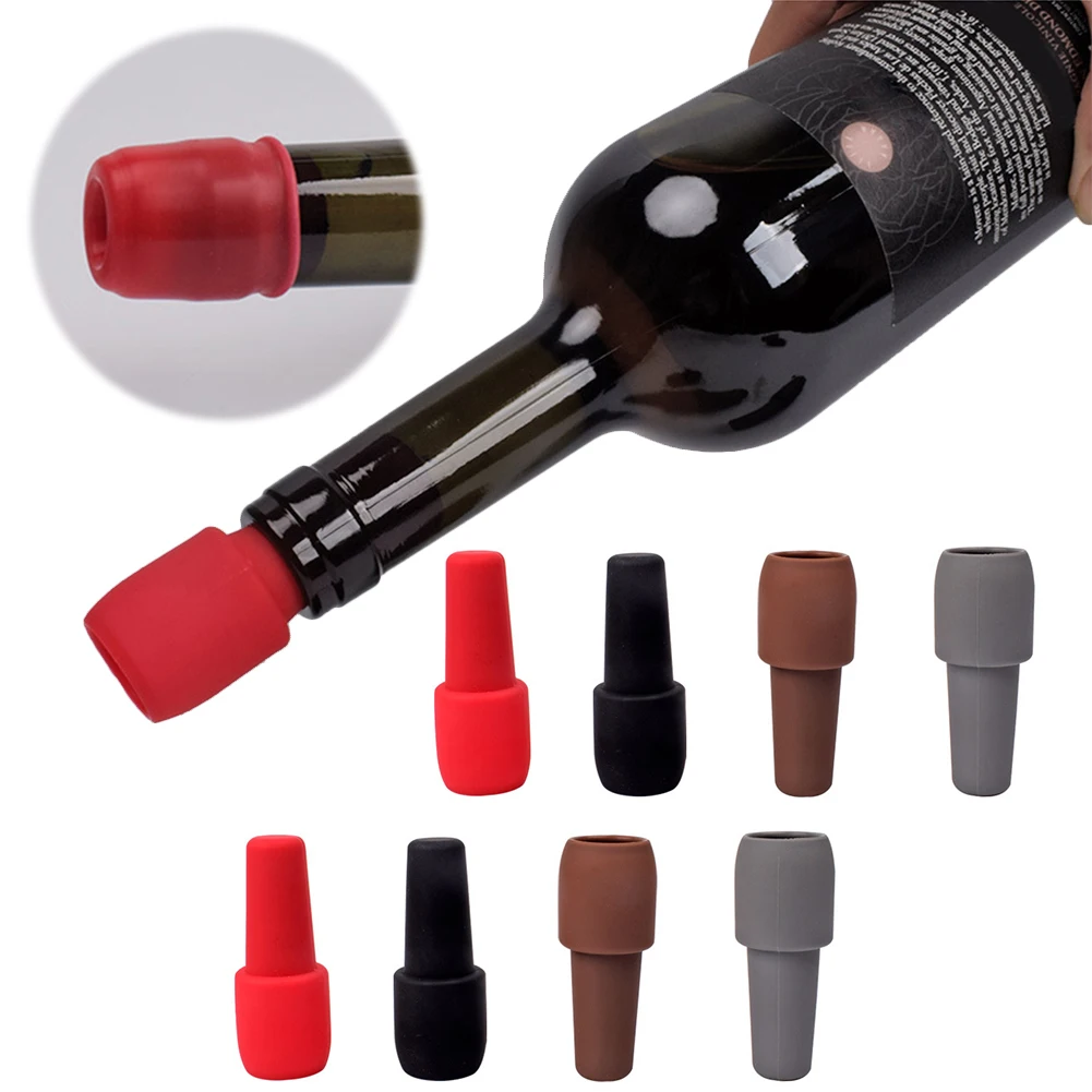 Tapones de vino de silicona reutilizables, tapones para botellas de vino espumoso a prueba de fugas, tapones para vino y champán, accesorios para Bar y barman, 8 Uds.