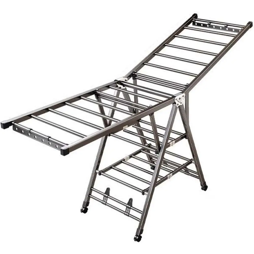 

Регулируемая боковая сушилка для белья, сверхпрочная из нержавеющей стали, идеально подходит для балкона или прачечной (1,5 м)