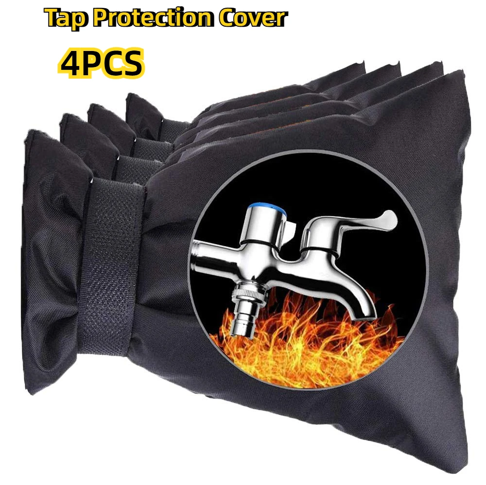 4pcs Outdoor Faucet Cover Anti-Freeze Hose Bib Water Faucet Protector Frost Protection Cover Winter Saving Tap Protective Socket