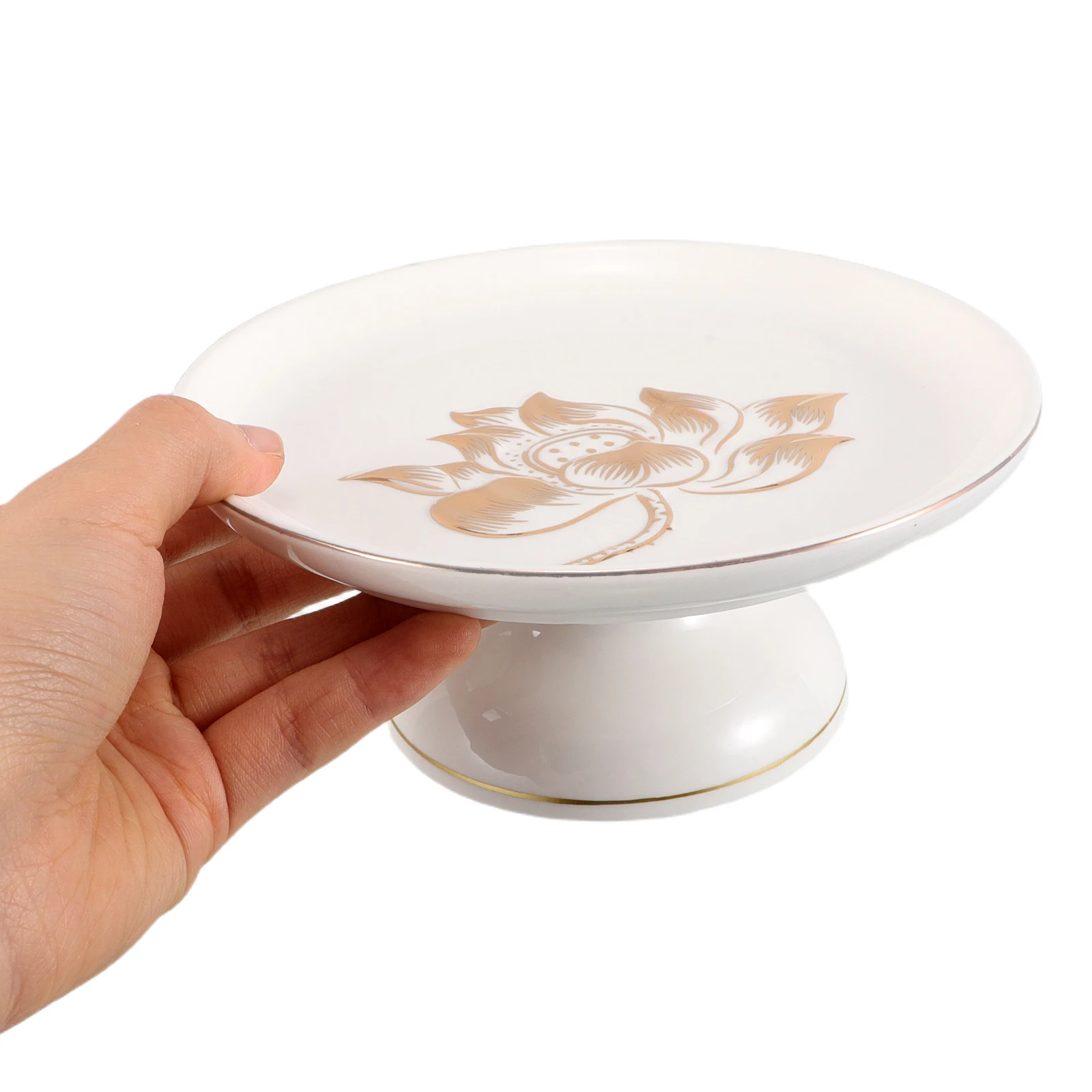 

Ceramic Salad Bowl Dinner Table Fruit Tray Decorative Bread and Basket Dessert Pedestal