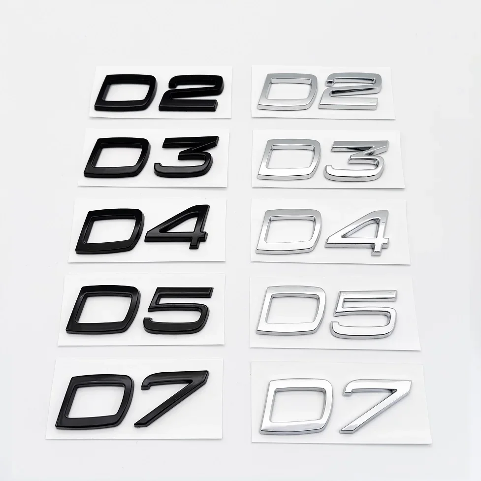 

Car Metal D2 D3 D4 D5 D6 D7 Letters Logo Trunk Emblem Badge Sticker For Volvo S40 S60 V40 V50 XC40 XC60 V70 V60 S90 C30 XC90