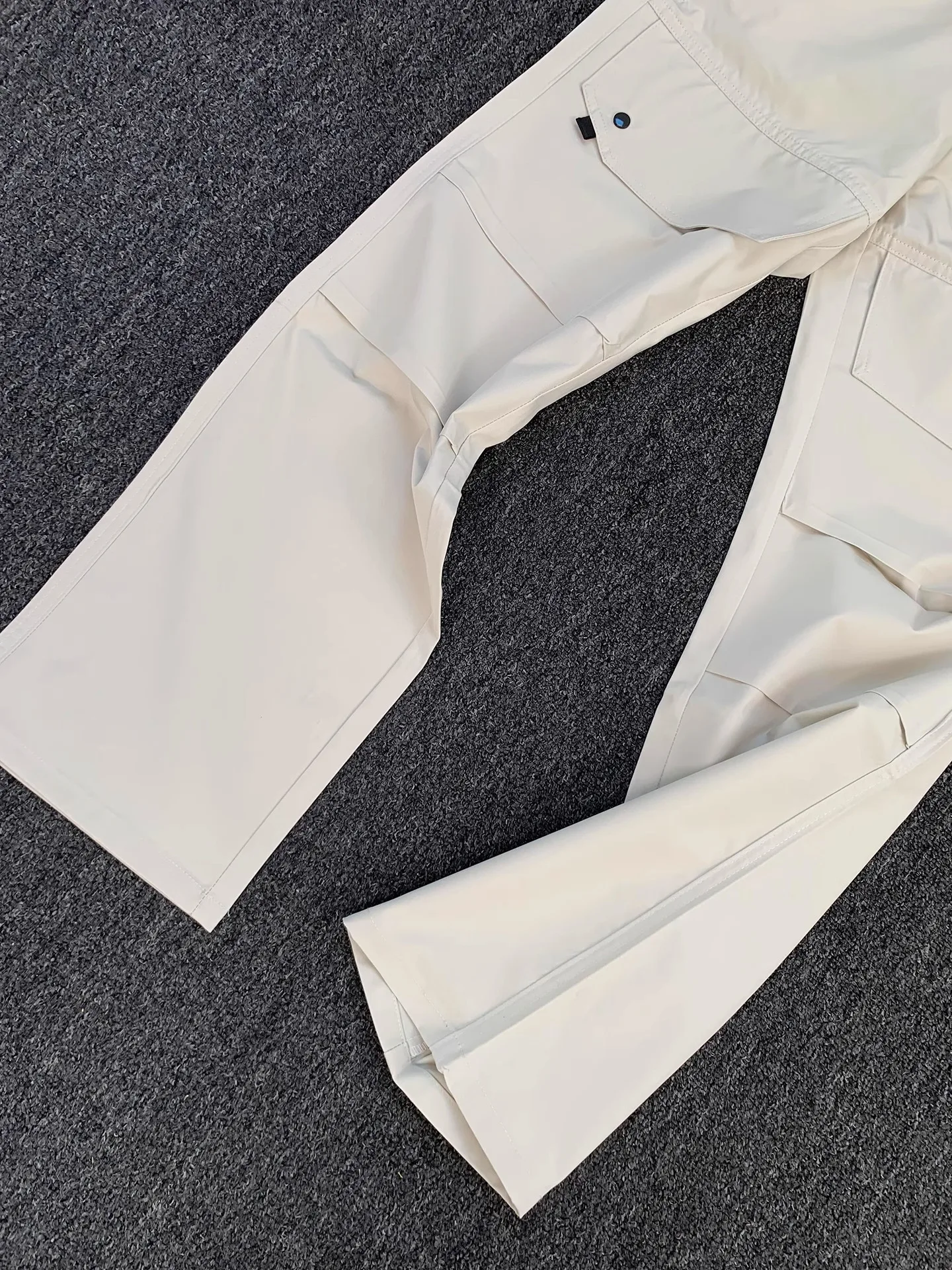 

American Sle Zipper Work Pants Men Summer Thin Ice Silk Qui Dry Paratrooper Pants Loose Straight Casual Long Trousers