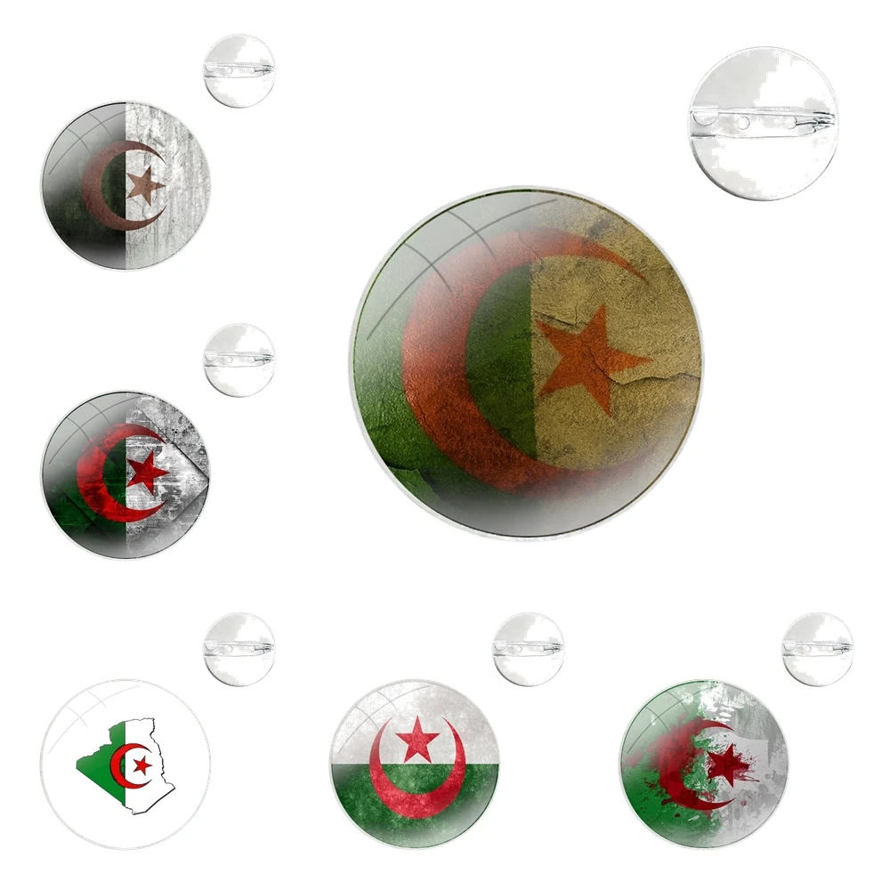 Pins Badge Metal Brooches For Clothes Backpack Decoration gift Retro Algeria Flag