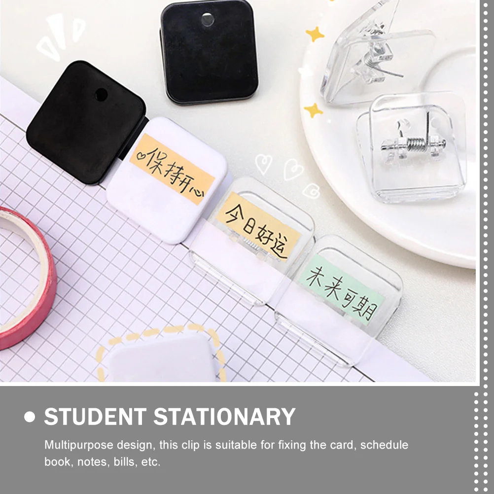 12ชิ้นโฟลเดอร์คลิปหนีบพลาสติกคลิปหนีบกระดาษสำหรับปิดผนึกนักเรียนหนีบแฟ้มทดสอบใบเสร็จขนาดเล็ก