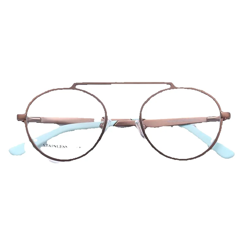 YOUTOP New Arrival moda męska okrągłe okulary paski ze stali nierdzewnej ramki okularów kobiet krótkowzroczność rama S7012 — zdjęcie 2