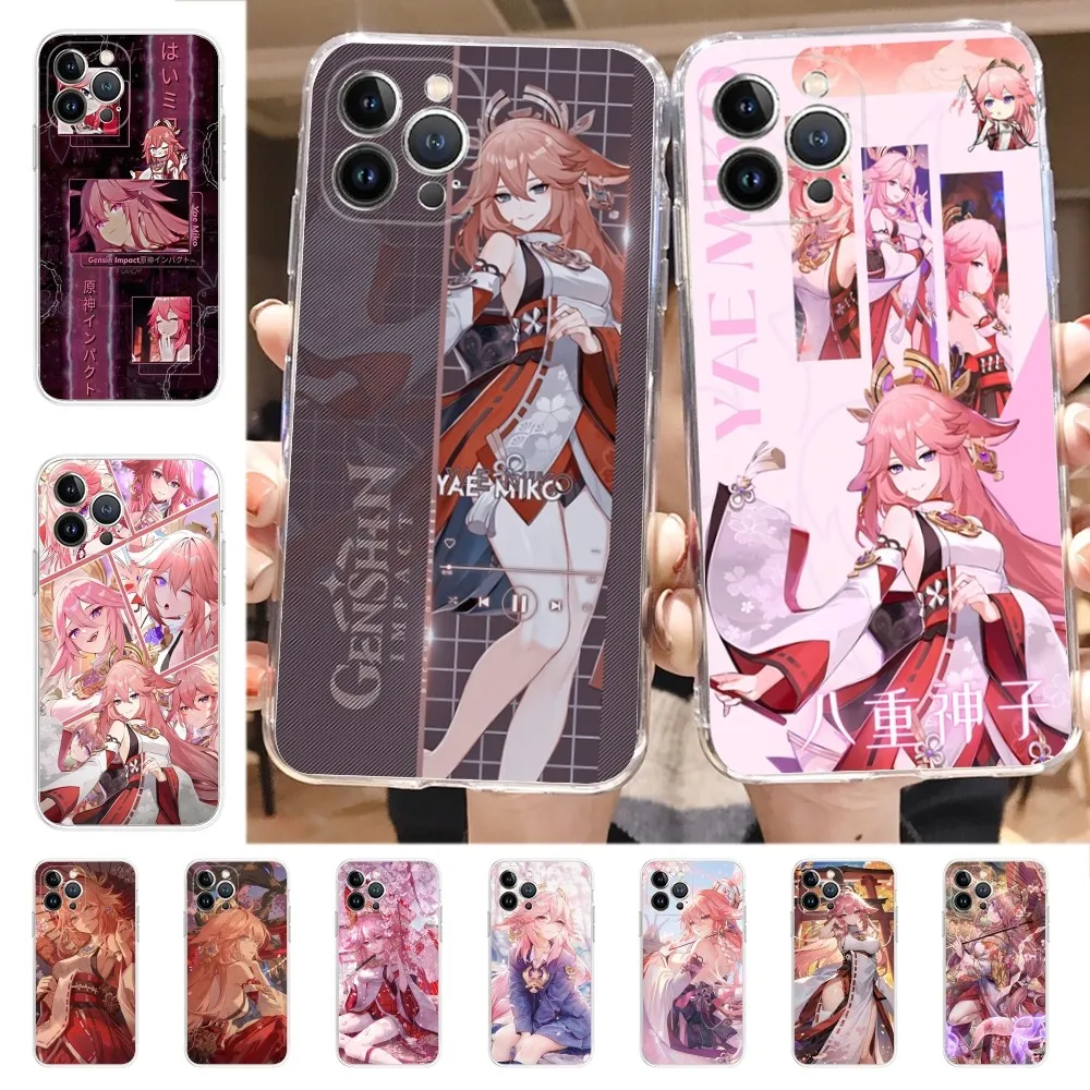 

Genshin Impact Yae Miko Phone Case for iPhone 16 15 8 7 6 6S Plus X SE XR XS 14 11 12 13 Mini Pro Max Mobile Case