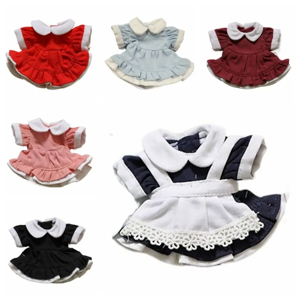 Ropa para muñecas de 12cm, falda de sirvienta, conjunto de vestido de juguete bonito, vestido de sirvienta para muñecos de peluche Kpop, accesorios, regalos para niñas