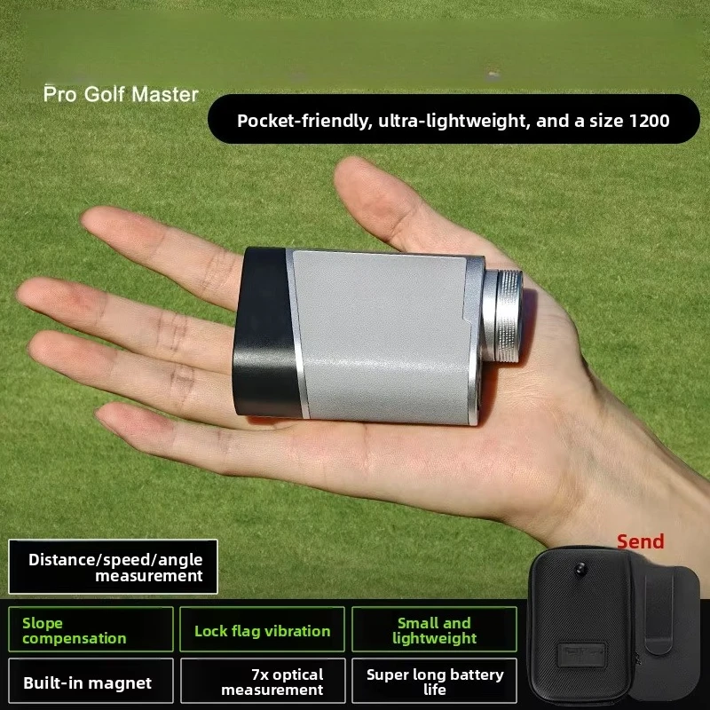 Golf Rangefinder Mini Pocket Version Slope Compensation Flag Lock Vibration Magnetic Attachment Waist Clip 1200 Yards