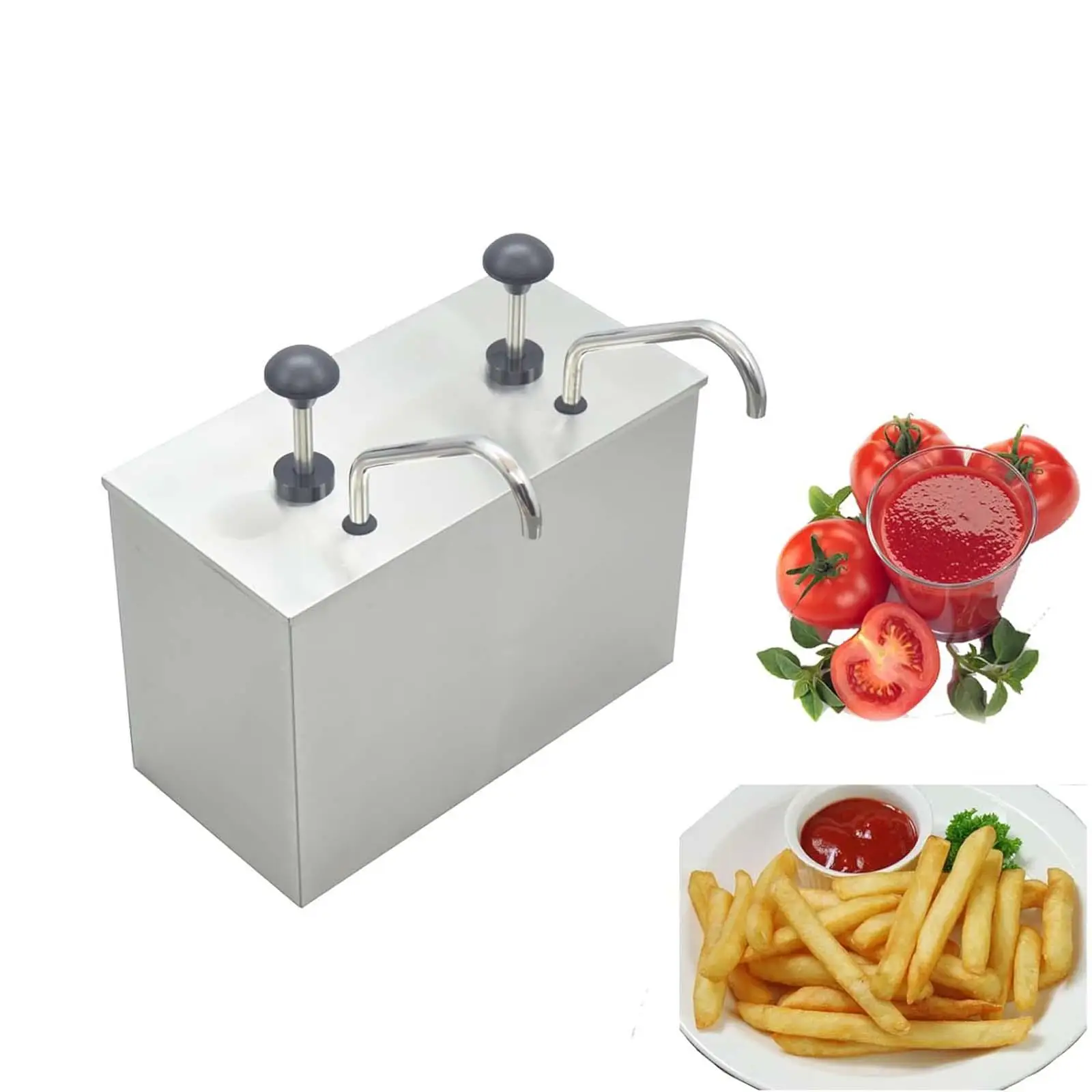 Sauce Dispenser Pump Stainless Bucket Condiment Pump Dispenser for Ketchup Syrup