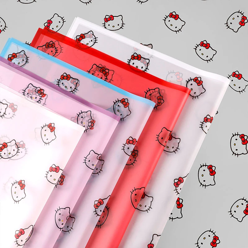 Sanrio Cartoon Hello Kitty Flower Wrapping Paper Korean Style Cat Pattern Gift Rose Packing Florist Bouquet Wrapping Material