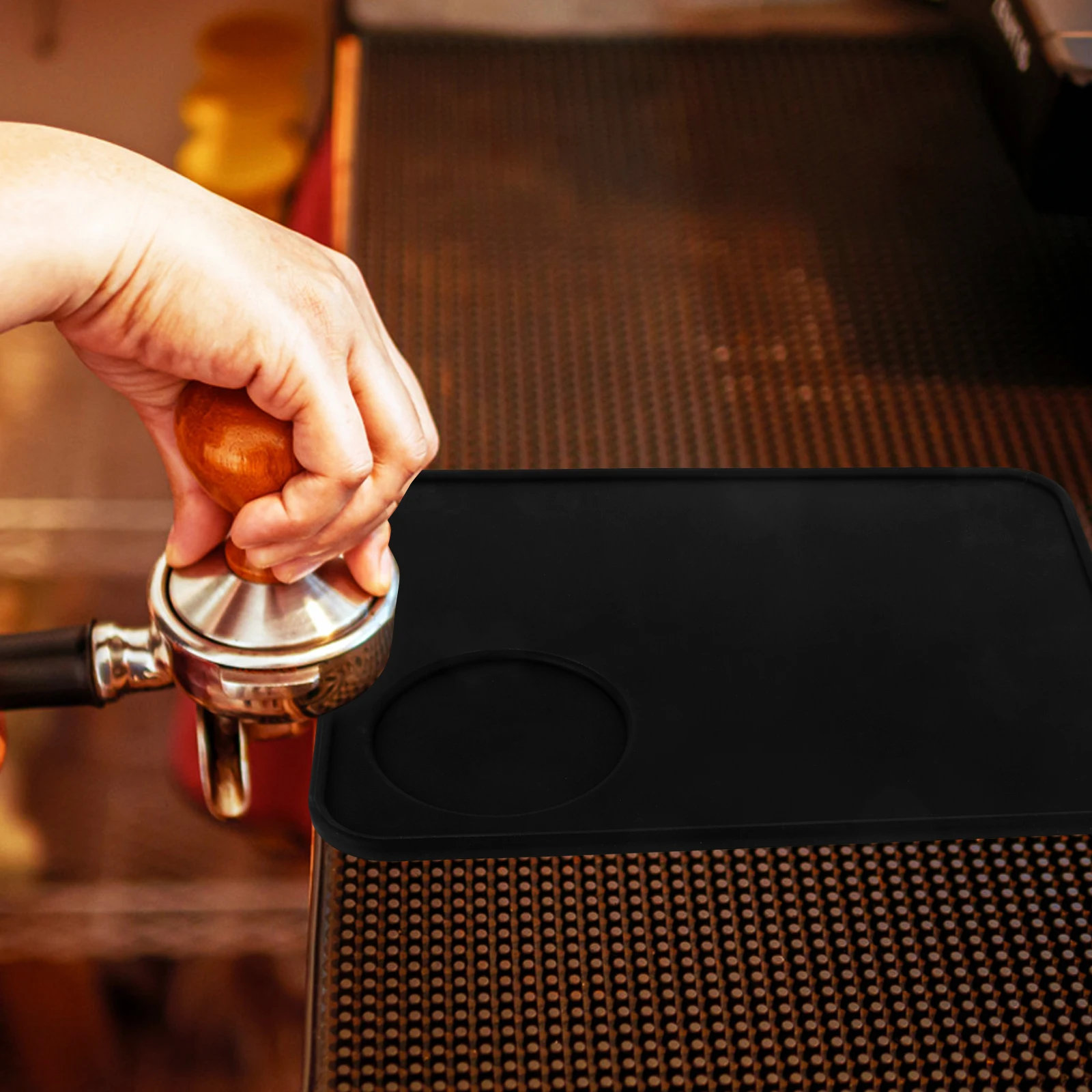 

Non-Slip Silicone Tamping For Espresso Machine Stable Tamper Station Bar Accessory Maker Mat With Handle Lightweight Coffee Tool