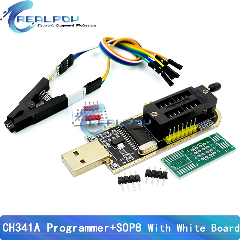 CH341A / CH341B 24 25 Series EEPROM Flash BIOS Moduł programatora USB + SOP8 SOIC8 Klips testowy do EEPROM 93CXX / 25CXX / 24CXX