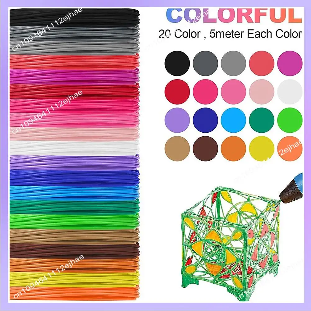 N83R 3D Pen Filament PLA Refills 20 Colors, 16 Ft Per Color Total 320 Ft 1.75Mm Premium Filament For 3D Printing Pen Comes