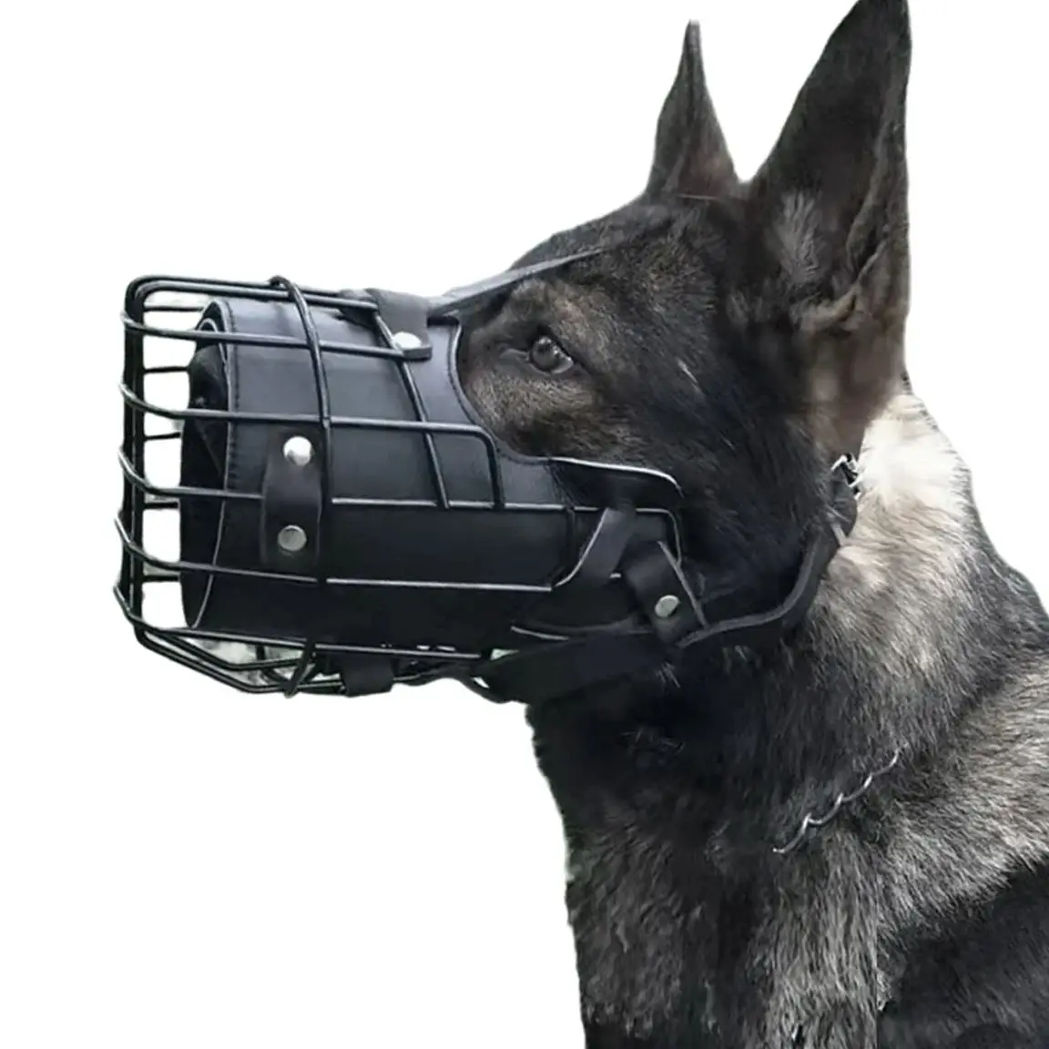 Anti-Biting Training Dog Muzzle Pet Tactical Impact Cage Breathable Metal Mask for Rottweilers German Shepherds Dogs Accessories