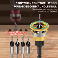 4Pcs Counter sink Drill Bit Set for Wood 8mm and 10mm Shank HSS-M2 Wood Screw Drill Router Bits Hole Punch Woodworking Tools