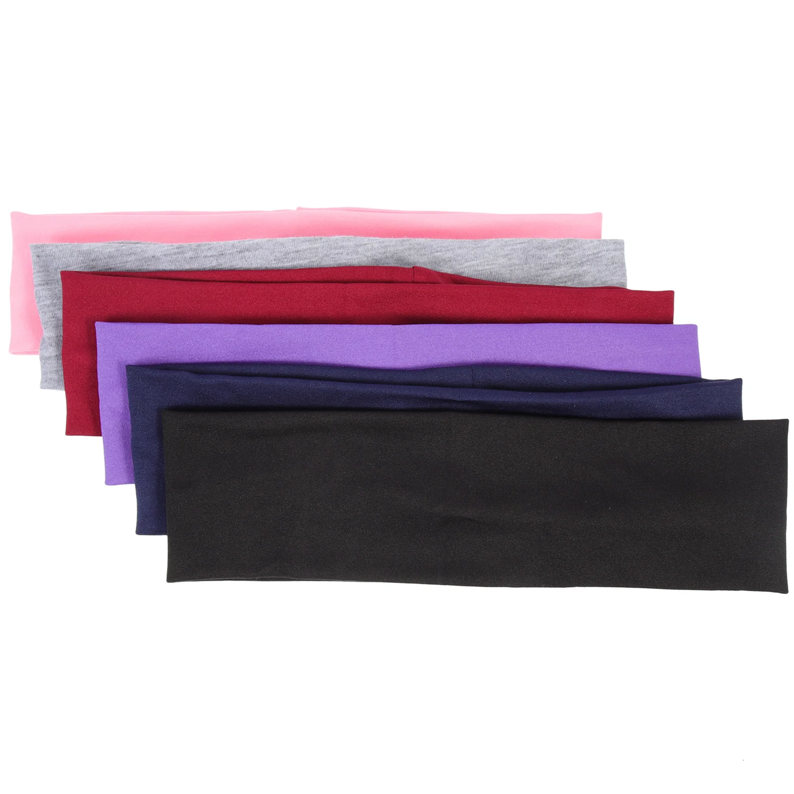 

6 Pcs Anti-slip Headbands Workout Sweatbands Women Girls Elastic Yoga Sports Fitness Absorbent Headband Soft Polyester