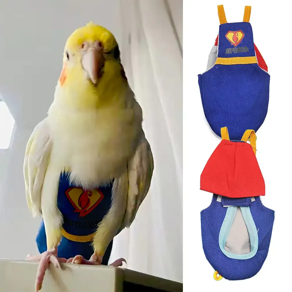 Parrot Diaper Cute Bird Physiological Diaper Cockatiel Pigeons Small Medium Large Pet Birds Flight Suit Clothes Nappy Washable