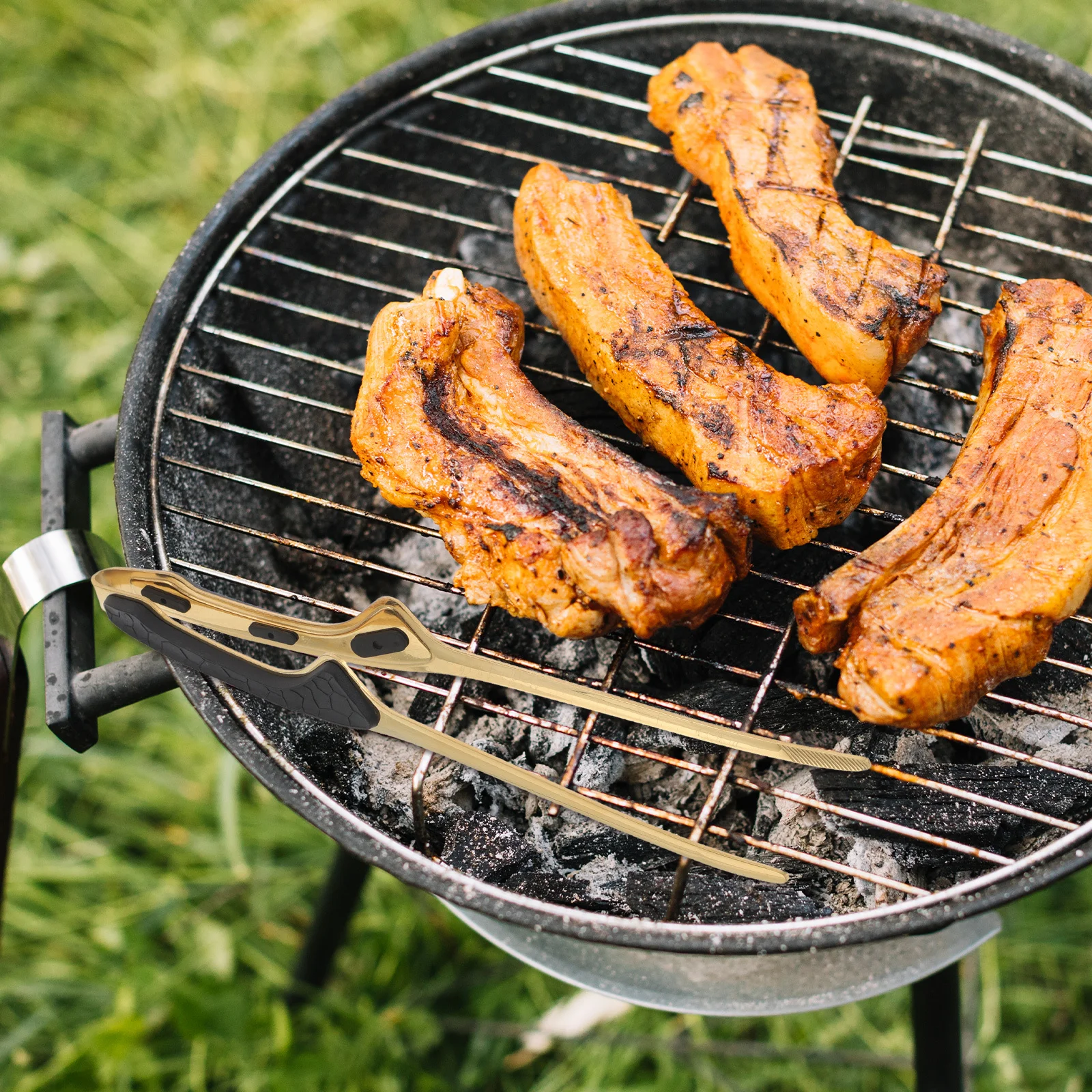 

Heavy Duty Stainless Steel Bbq Tongs Non-Slip Grip Heat Resistant Outdoor Cooking Camping Steak Meat Serving Clamps Grill