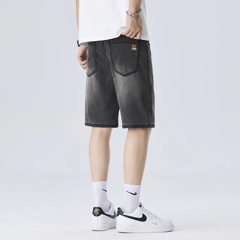 الصيف رقيقة الدنيم السراويل الرجال ليوسيل مستقيم تنفس واسعة الجينز موضة Vintage الذكور شخصية سراويل قصيرة