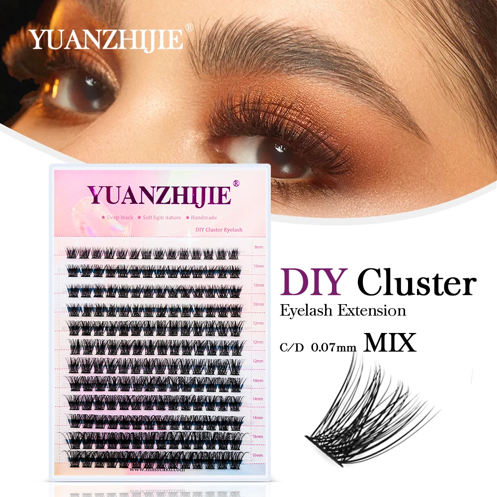 YUANZHIJIE DIY Easy-grafting lash Extension Cosplay Premade False Eyelashes Cluster Natural Segmented Everyday Wear Eyelashes