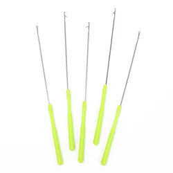 Extra Long Crochet Hook with Tongue diy Sweater Shoes Beading Wig Knitting Sewing Tools Green Plastic Handle Small Crochet Hooks