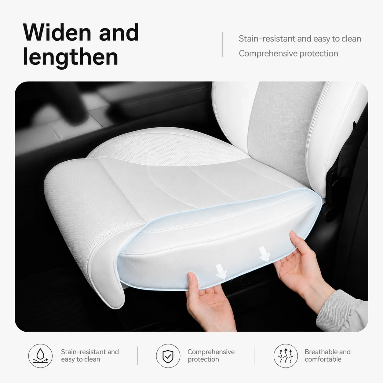 For Tesla Model 3 2017-2026 Model Y 2020+ Leg Support Extension Seat Cover Memory Foam Extender Cushion Interior Accessories - view 3