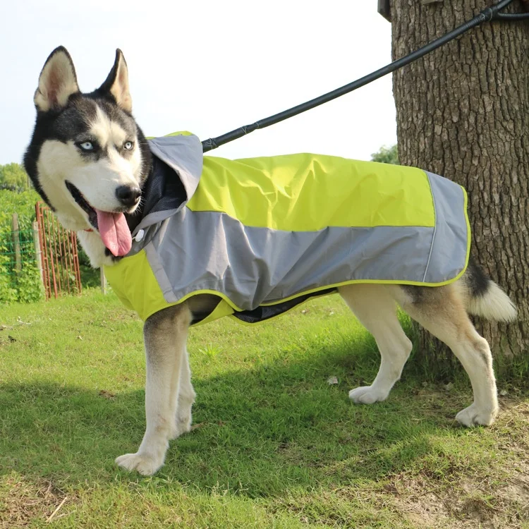 

Reflective Waterproof Raincoat and Warm Windbreaker for Large Outdoor Pets Order with One Click
