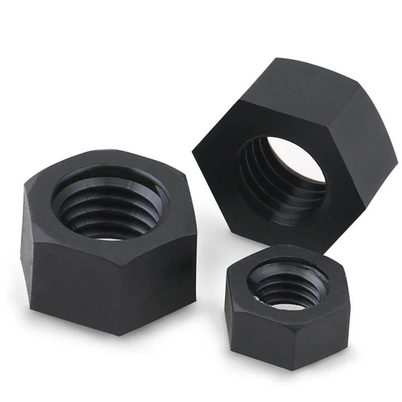 10/50 Stück M2 M2,5 M3 M4 M5 M6 M8 M10 M12 M14 M16 Weiße/schwarze Nylon-Kunststoff-Sechskantmuttern DIN934 für Wärme-/Stromisolierung – Detail 3