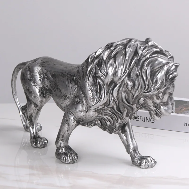 

Modern simple European lion electroplating animal creative ornaments sculpture model house sales office soft decoration decorati