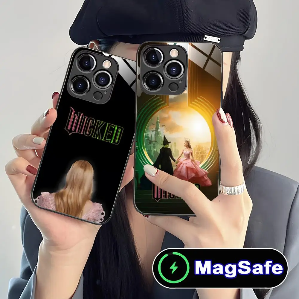 

Чехол для мобильного телефона Wickeds для iPhone 16, 15, 14, 13, 12, 11 Pro Max Plus Mini MagSafe, стеклянный цветной принт, красивые мобильные телефоны