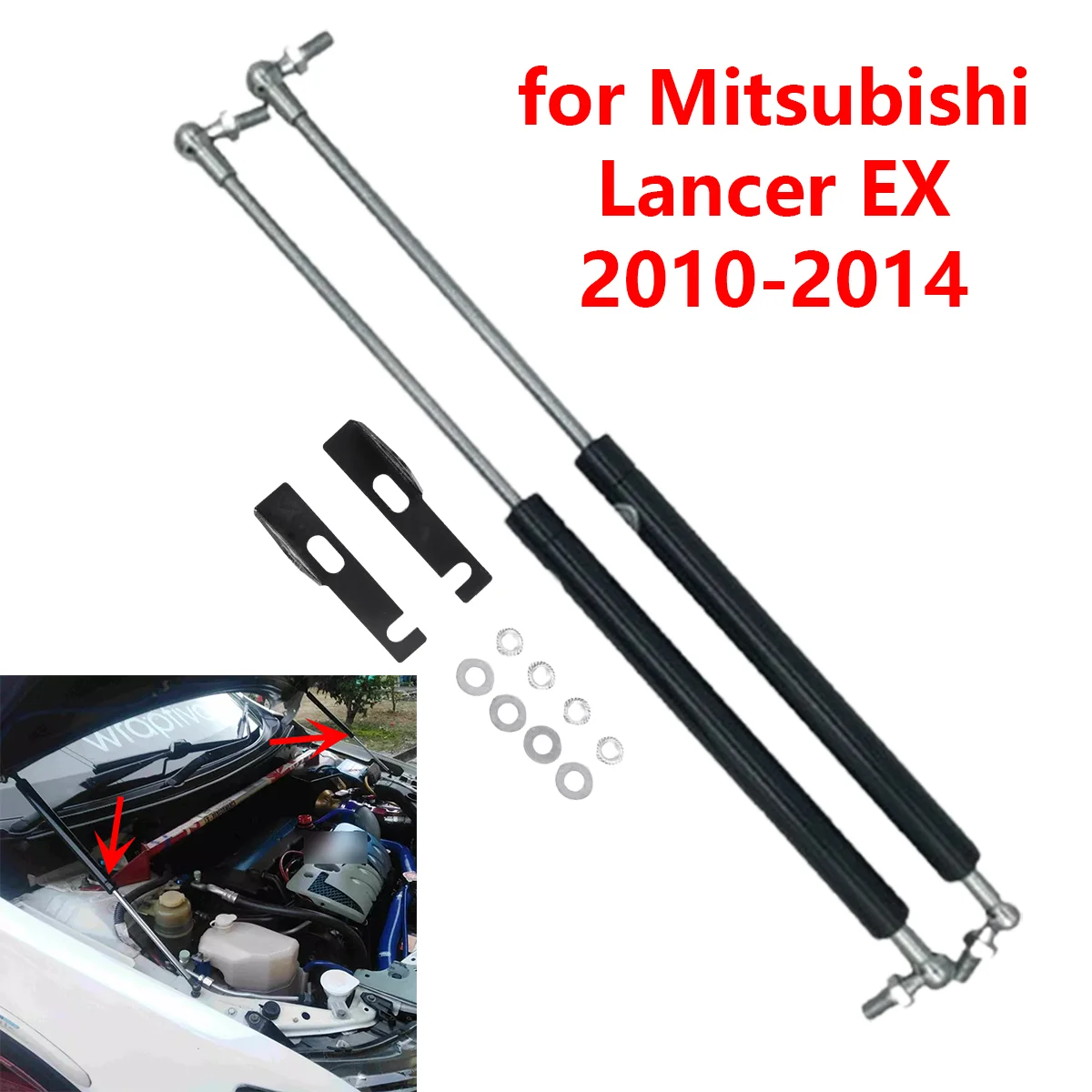 Car Front Engine Cover Hood Gas Spring Arm Rod Shock Lift Struts Bar Support Damper for Mitsubishi Lancer EX 2010-2014