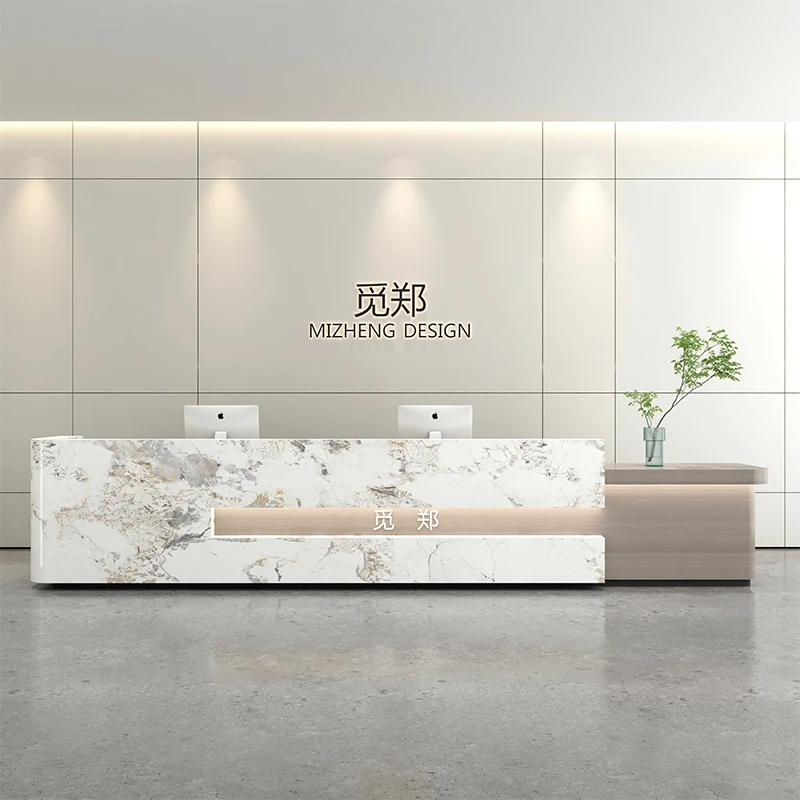 

Counter Modern Reception Desks Computer Standing Storage Reception Desks White Economic Theke Rezeption Commercial Furniture