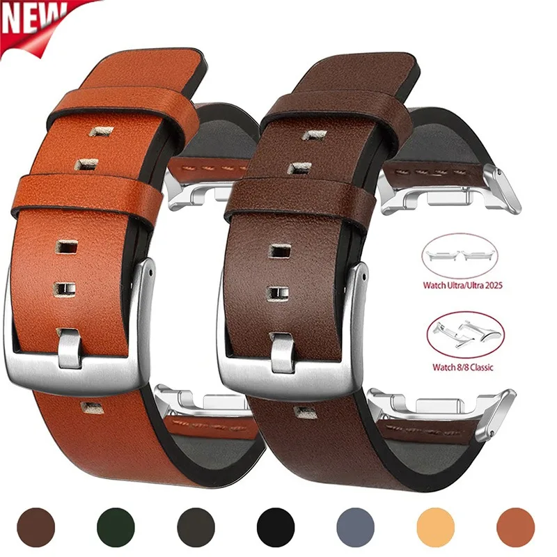 Neues Lederarmband für Samsung Galaxy Watch 8 40 mm 44 mm 8 klassisches Luxusarmband für Samsung Galaxy Ultra 2025 Armbandzubehör