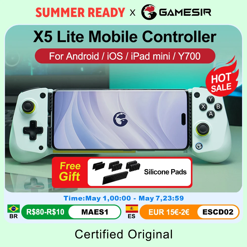 GameSir X5 Lite Mobile Phone Gamepads for iPhone 16 15 Series iPad Mini Android Tablet Controller Hall Effect Joysticks Design