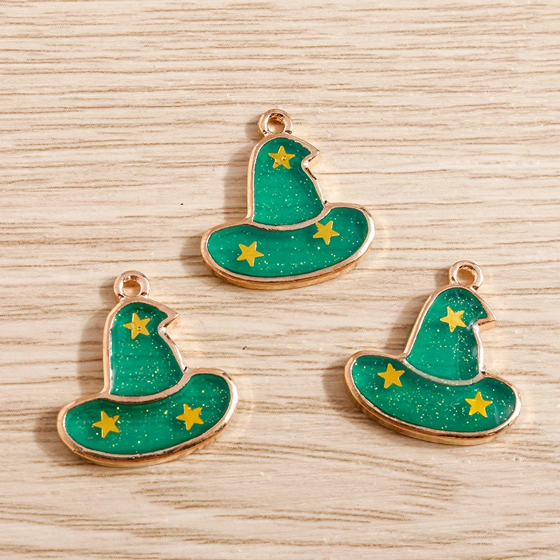 10 stücke mischen niedlichen Acryl Halloween Kürbis Hut Geist Charms Anhänger für Schmuck machen Tropfen Ohrringe Halsketten Armbänder DIY Geschenk – Detail 10