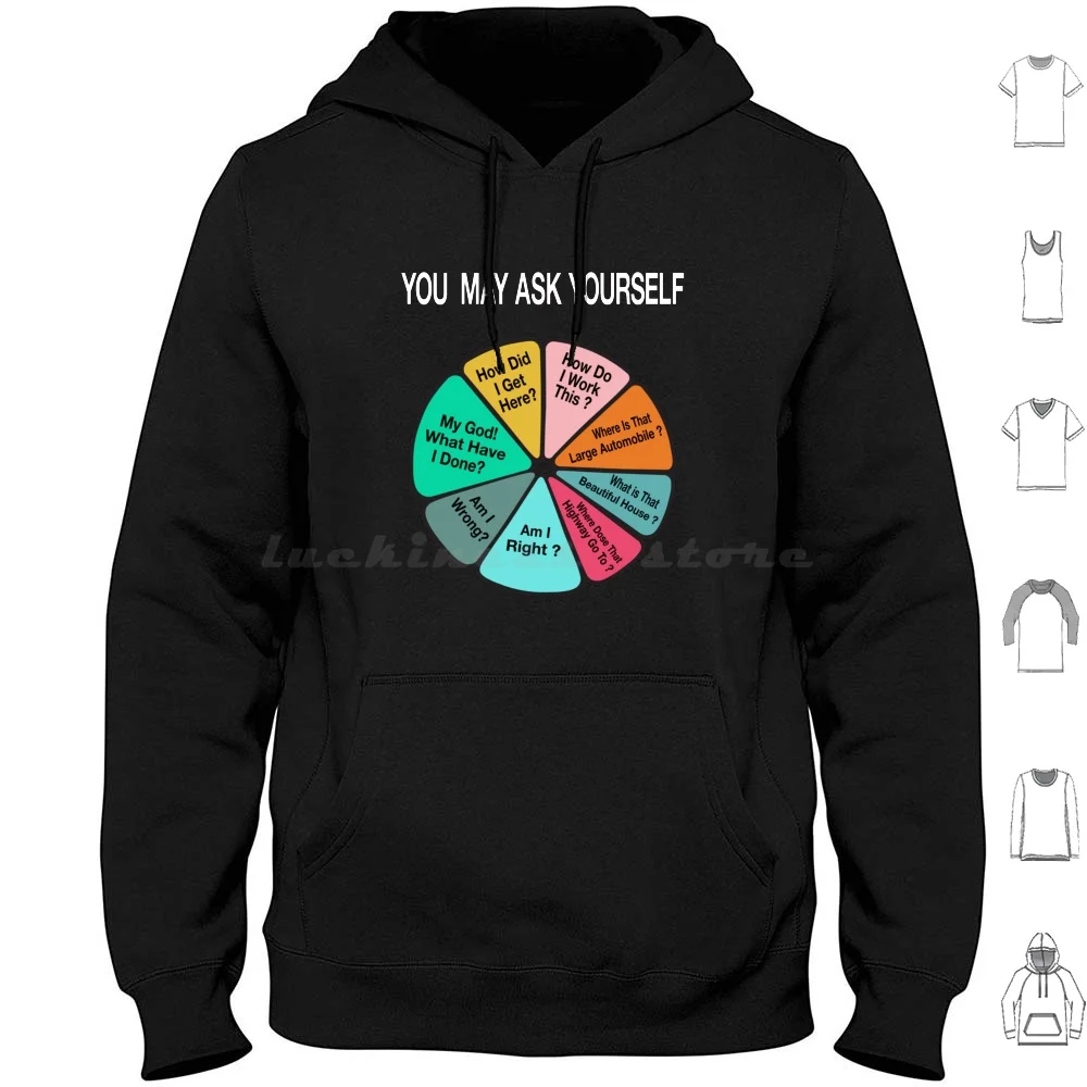 80s Music Retro Lyrics You May Ask Yourself Pie Chart Vintage Hoodie cotton Long Sleeve Sort Sound Source South Southern