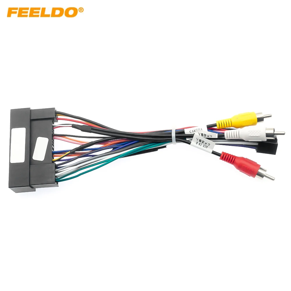 

FEELDO Car Stereo Audio 16PIN Adaptor Wiring Harness For Hyundai IX25/KX3/H1 2006+ Power Calbe Install Aftermarket #HQ1594